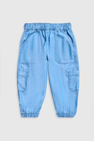 MOTHERCARE Blue Tencel Parachute Cargo Trousers