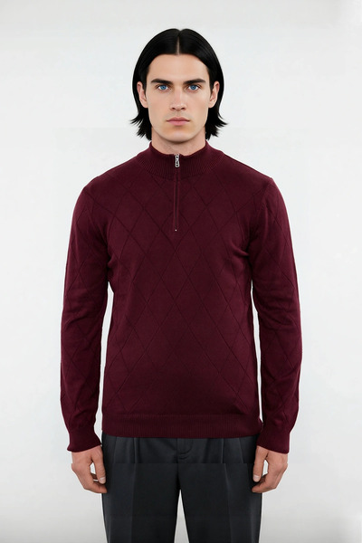 PayBuy Men's Regular Fit Cotton Acrylic Blend Half-Zip Knitwear Sweater Winter Elegance