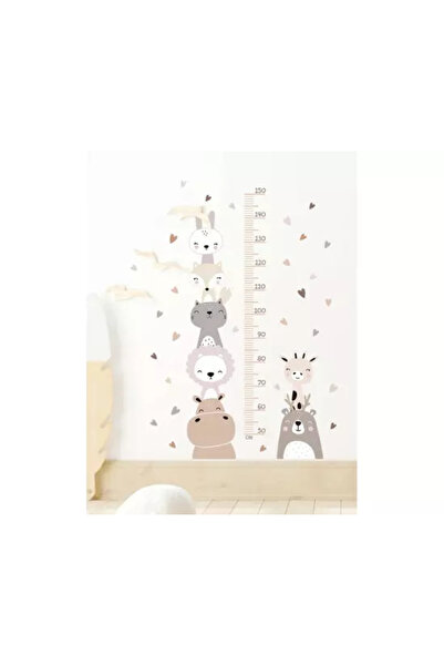 Inovius Sticker Perete Autocolant cu Centimetru pentru Copii - Inimioare si A...