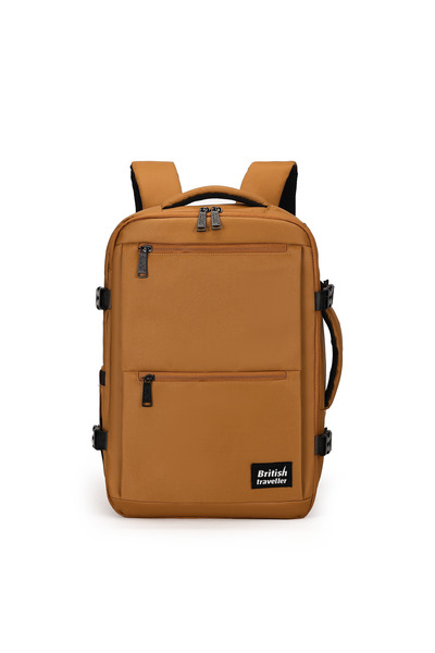 British Traveller BACK PACK TRENDY | Oxford Fabric Laptop Backpack - Brown