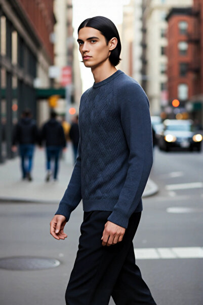 PayBuy Πλεκτό πουλόβερ με υφή ρεγκλάν με λαιμόκοψη, χοντρό πλεκτό πουλόβερ πο...