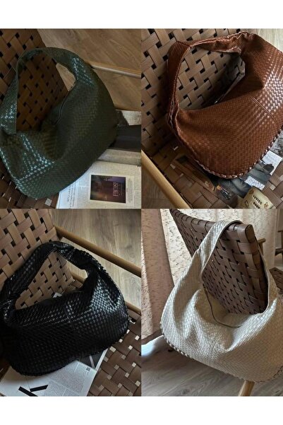 RumyaCollection Дамска голяма плетена чанта с мотиви, стилна и подходяща за всеки ден Taba