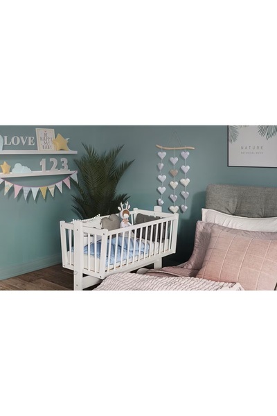 ekids CRISTINE Baby Crib-Cradle made of Solid Wood – Rocking & Mobility Function