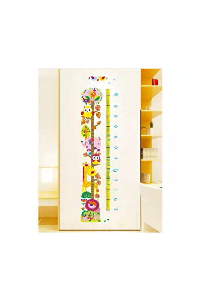 Inovius Sticker Perete Autocolant cu Centimetru pentru Copii Animale 120x56 -...