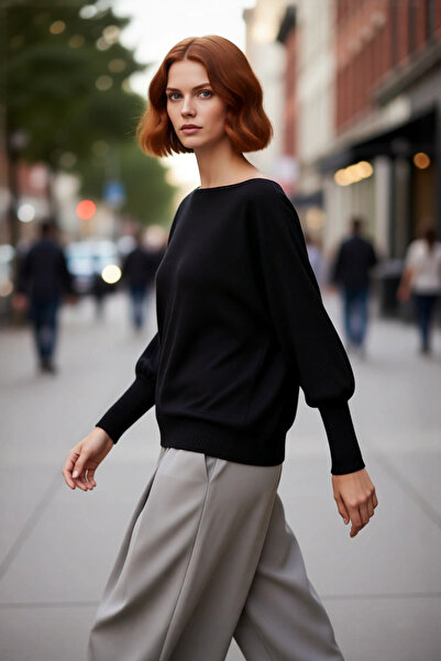 PayBuy Pulover de tricotat pentru femei supradimensionat cu decolteu barcă și...