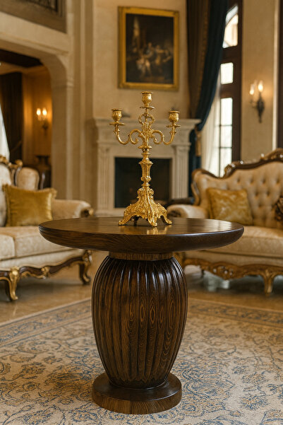 Simillo Home&Living Verona Ahşap Orta Sehpa Ceviz Renk Mantar Sehpa