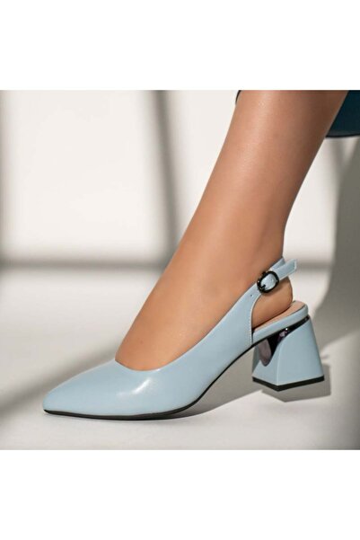BMoD Pantofi de damă albaștri cu toc și baretă MOD11653