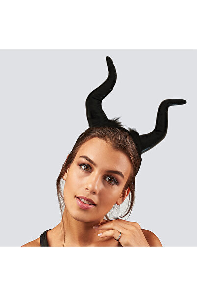 DODOMAR Halloween Cadılar Bayramı Taç Malefiz Siyah Çift Boynu Parti Kostümü Maleficent Taç