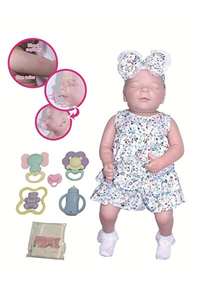 Nilly Toys 43 cm Gerçekçi Silikon Oyuncak Bebek – Yumuşak Doku, Aksesuarlı, Kız Çocuk Oyuncağı