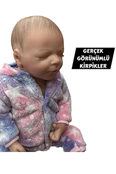 Nilly Toys 43 cm Gerçekçi Silikon Oyuncak Bebek – Yumuşak Doku, Aksesuarlı, Kız Çocuk Oyuncağı