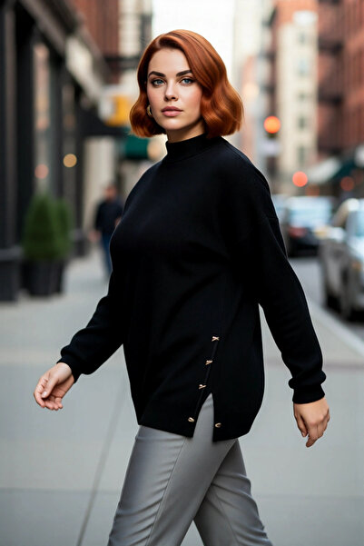 PayBuy Γυναικείο πλεκτό πουλόβερ με ζιβάγκο, χαλαρή εφαρμογή, με λεπτομέρεια ...