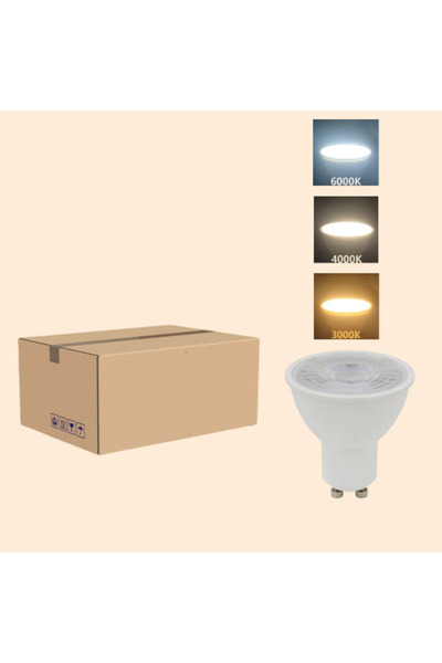 HAMER Carton of 50 7W 1-Color GU10 Bulbs