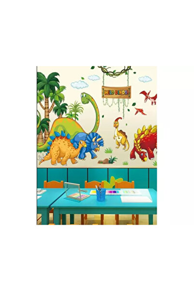 Inovius Sticker Perete Autocolant Dinozauri Colorati 2buc - 30x90cm