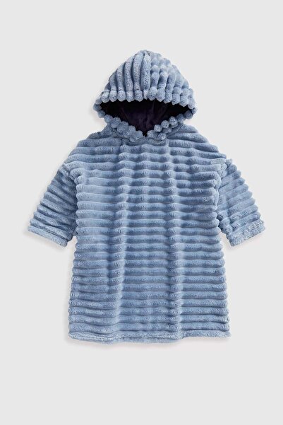 MOTHERCARE Blue Ribbed Fleece Hoodie