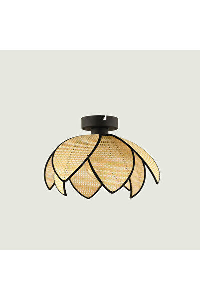 Bella Maison Amaya Plafonyer Rattan Avize Krem-Siyah (26x20 cm)