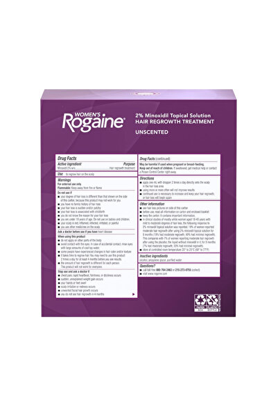 Rogaine 2% Topical Solution for Hair Thinning and Loss, Topical Treatment for Women's Hair, 3-Month Supply