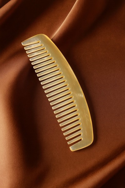 Sorendy Natural Ox Horn Wide Sparse Toothed Bone Comb Handmade Curly Hair Comb Kt-133 - 15 cm