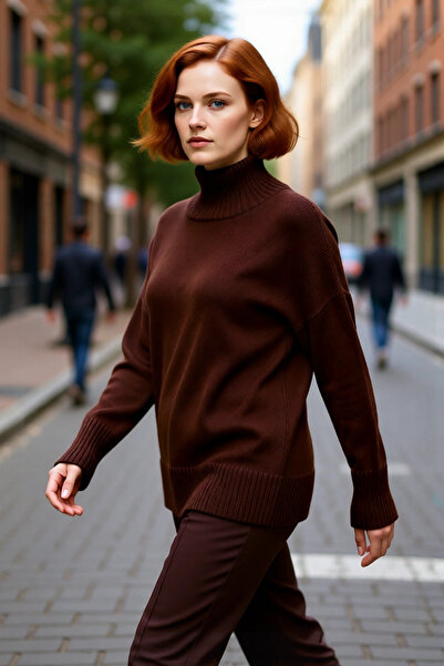 PayBuy سترة تريكو مريحة للنساء بقصة فضفاضة وأكمام قصيرة وياقة عالية، خيار مثا...