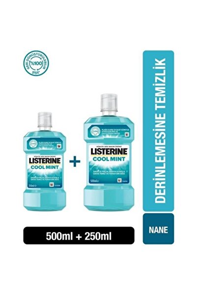 Listerine Kofre Cool Mint 500Ml + 250Ml