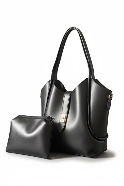 CELESTIAL COLLECTION Geantă elegantă cu blocare aurie și curea pentru mini portofel