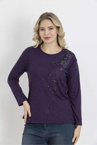 Orly More Μίνι μπλούζα από χτενισμένο βαμβάκι με ραφές από ύφασμα χειμερινής βισκόζης