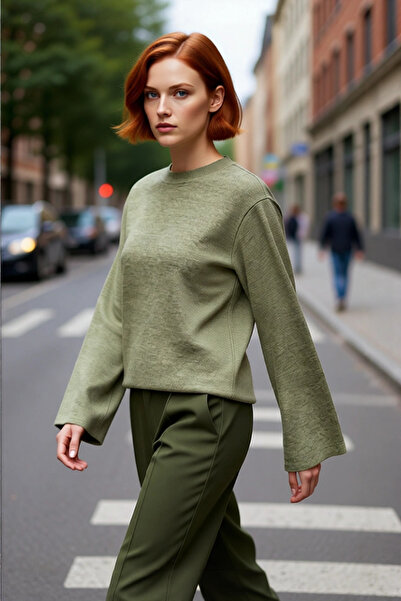 PayBuy Γυναικείο πουλόβερ με μακρύ ισπανικό μανίκι με κανονική εφαρμογή, βασι...