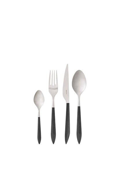 BUGATTI Ares Matte Black 24 Piece Cutlery Set