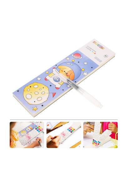 PROCART Mini carte de colorat cu apă, notițe ilustrate, pensulă, 4 ani+