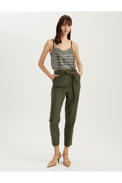 BGN workshop Віскозна суміш з поясом - штани з кроєм «морква»