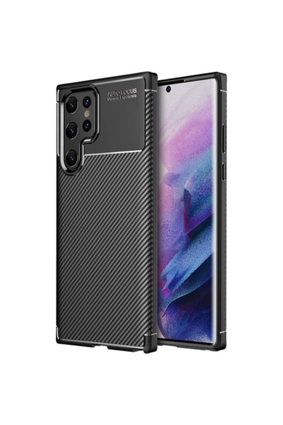 isag Husa antisoc compatibila cu Samsung Galaxy S22 Ultra, stil Carbon, silic...
