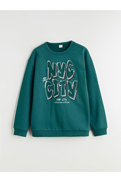 LC Waikiki Момчешка блуза с качулка и надпис „Cycling Neck New York“