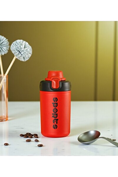 lstri With Strap Sporty Steel Thermal Stainless Steel Coffee Cup Thermos Wate...