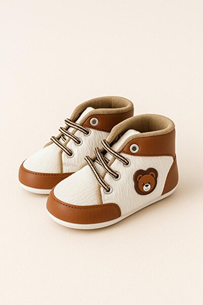 BYS BABY FASHION Erkek Bebek Tüylü Kaymaz Taban Patik 0-6 Ay (18 numara) 6-12 Ay (19 Numara) Ev Botu / Panduf