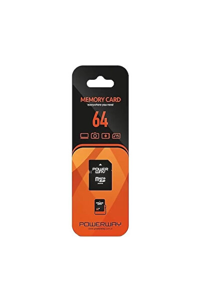 POWERWAY بطاقة ذاكرة مايكرو اس دي PWR-64 سعة 64 جيجابايت فئة 10