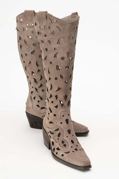 Zeynep Sıradağlı Harcy Kadın Hakiki Deri Vizon Süet Western Bot