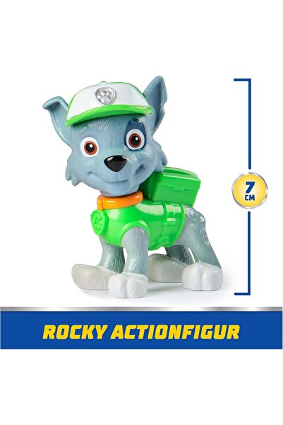PAW PATROL , Recycling Truck with Rocky Toy Figure (Basic Vehicle, 2025), Toy for Children from 3 Yea