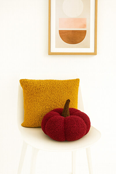 Madame Clean Home Teddy Decorative Pumpkin Pillow and Inner-Filled Cushion
