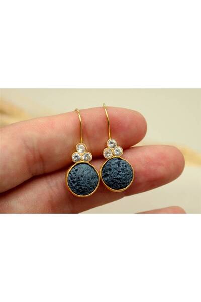 alpsilverart 925 Ayar Gümüş El İşi Otantik Lav Küpe – Kadınlar İçin Özel Tasarım