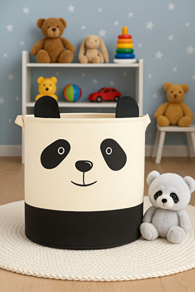 homyjr's 37×40 Panda Patterned Open Storage Basket – Children's Room Organizer