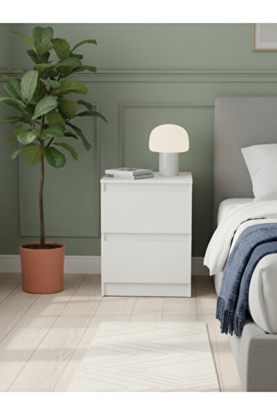 BEC13 High-quality wooden nightstand in white, 40 cm
