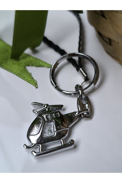 Esey Dizayn Helicopter Keychain with Leather Accessories