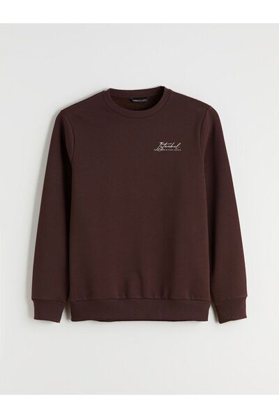 LC Waikiki Ανδρικό φούτερ με στάμπα Crew Neck