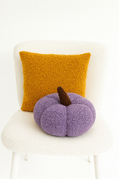 Madame Clean Home Teddy Decorative Pumpkin Pillow and Inner-Filled Cushion