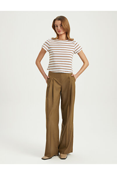 BGN workshop Tricou cu mânecă scurtă din bumbac cu dungi din material subțire