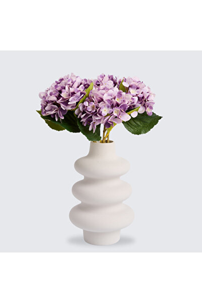 Artificiale Rolio Buchet 1, 3 sau 5 Fire Hortensii Artificiale - Variatii de Culoare, 47 cm - Mov, 1 Fir