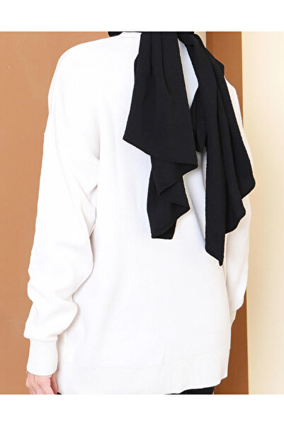 hayal giyim Heart Embroidered Knit Sweater - White