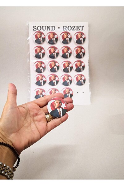 Özgür TÜRK BAYRAKLI ATATÜRK Resimli Rozet Metal, İğnelidir Şıklığı Tamamlar Aksesuar (20 Adet Birliktedir)