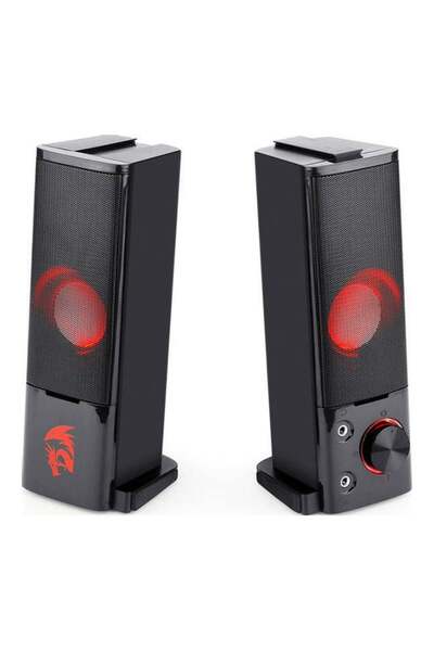 REDRAGON مكبرات صوت ألعاب الكمبيوتر GS550 ORPHEUS 2.0 ستيريو مع إضاءة خلفية حمراء، تعمل بمنفذ USB، مقاس 3.5 مم