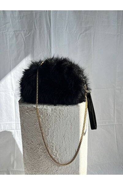 Swaggo collections Women's Plush Crossbody Bag with Magnet and Zipper Closure