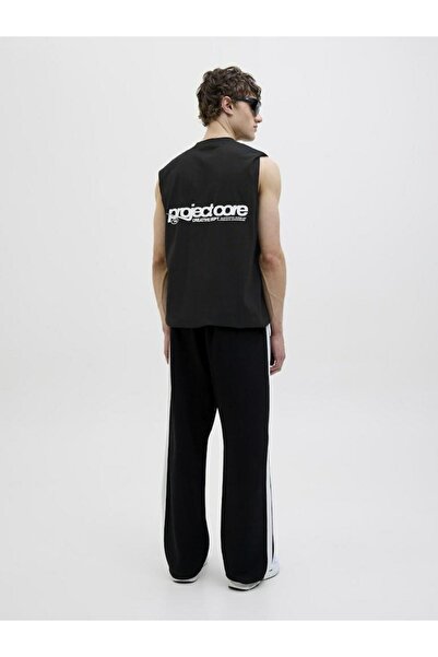 Jack & Jones Men's Black Jcounion Print Tank Top Sn T-Shirt 12273446-Black